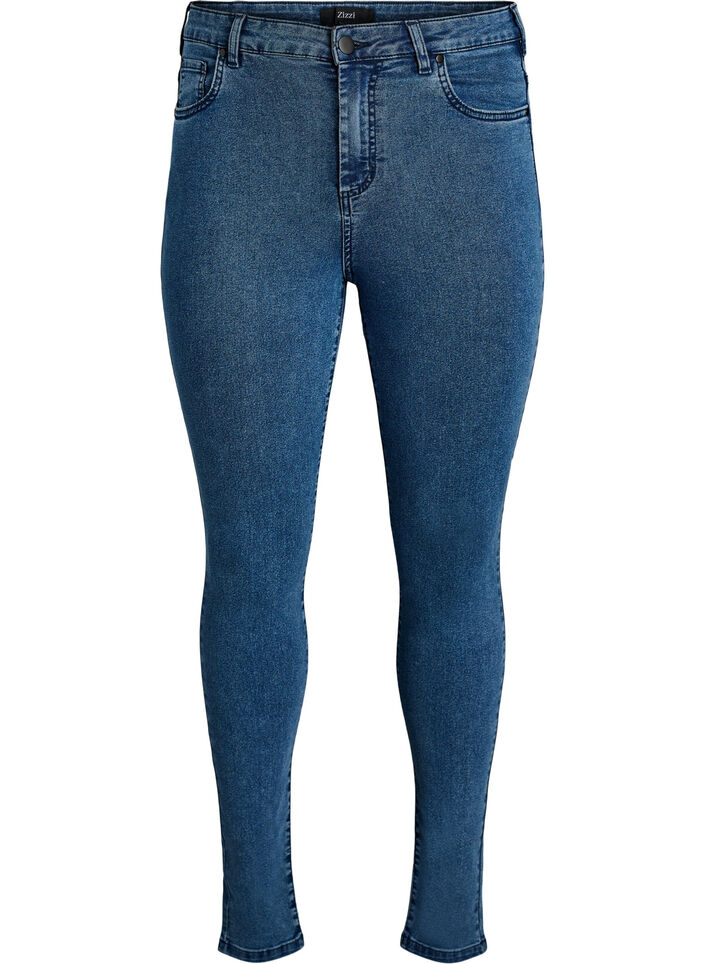 Amy jeans med h&oslash;y midje og ekstra smal passform, Bl&aring;, Packshot image number 0