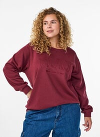 Genser med brodert Milan-motiv, Mørk Bordeaux Genser med brodert Milan-motiv, Mørk Bordeaux, Model