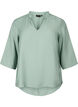Ensfarget bluse med 3/4 ermer, Chinois Green, Packshot image number 0