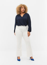 Ellen bootcut jeans med høyt liv, White, Model