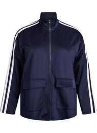 Trackjakke med striper og lommer, Blå