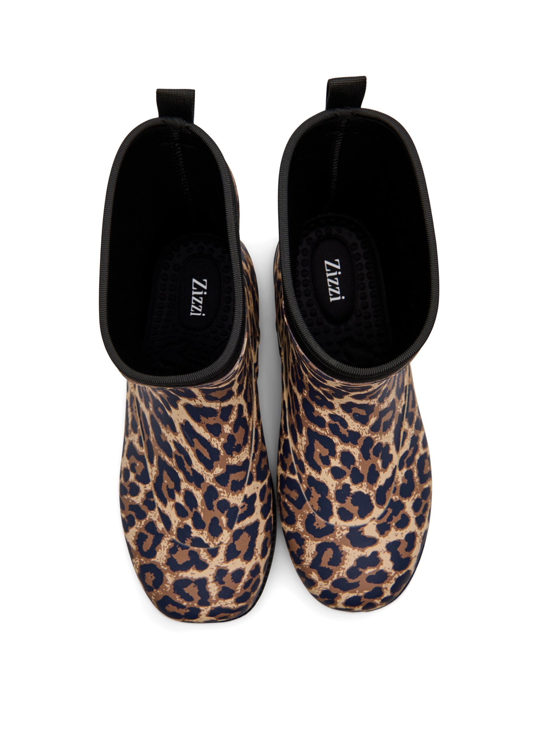 Zizzi Wide fit - Korte gummist&oslash;vler med elastisk neoprene skaft, Leopard AOP, Packshot image number 2