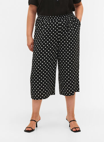 Culottebukser med mønster, Black w. Dots, Model image number 2