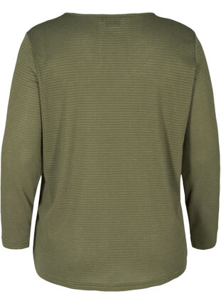 Langermet bluse med rund hals, Deep Lichen Green, Packshot image number 1