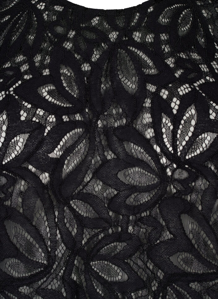 Blondebluse med korte ermer, Black, Packshot image number 2