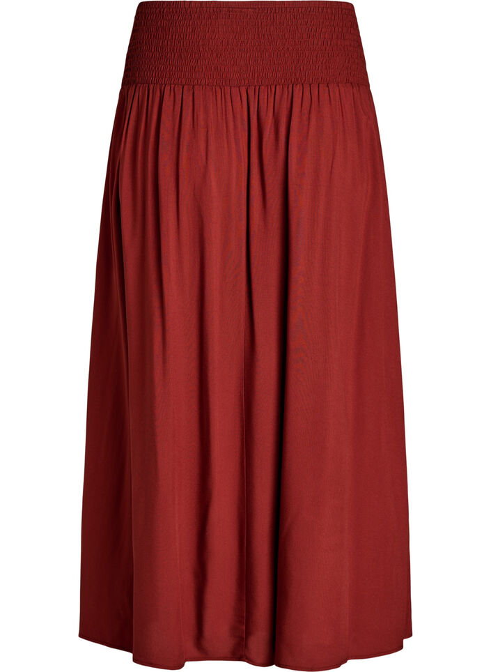 Viskose maxiskj&oslash;rt med smock, R&oslash;d, Packshot image number 1