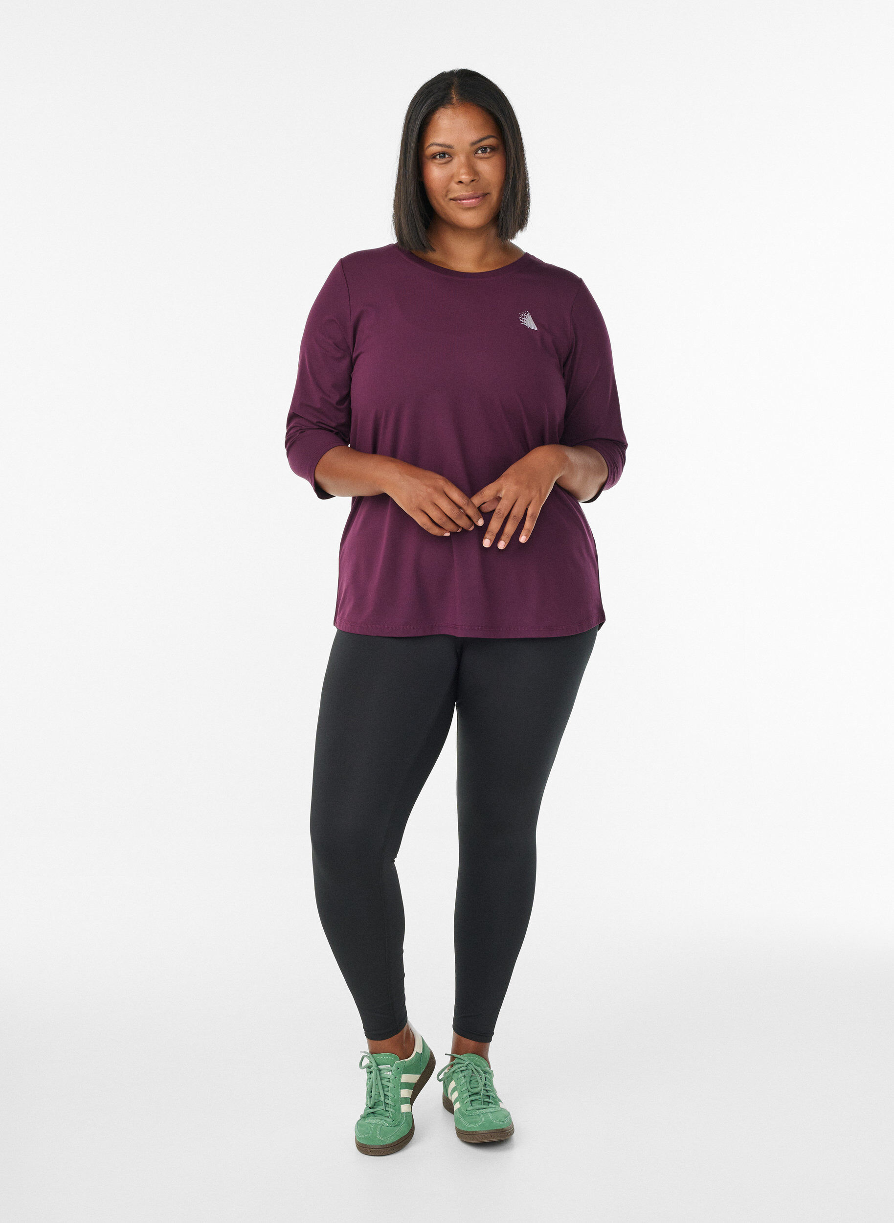 ZizziTreningsbluse med 3/4-ermer, Lilla, Model image number 1