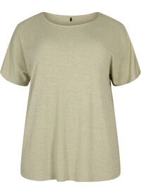 Kortermet bluse i viskose med glitter