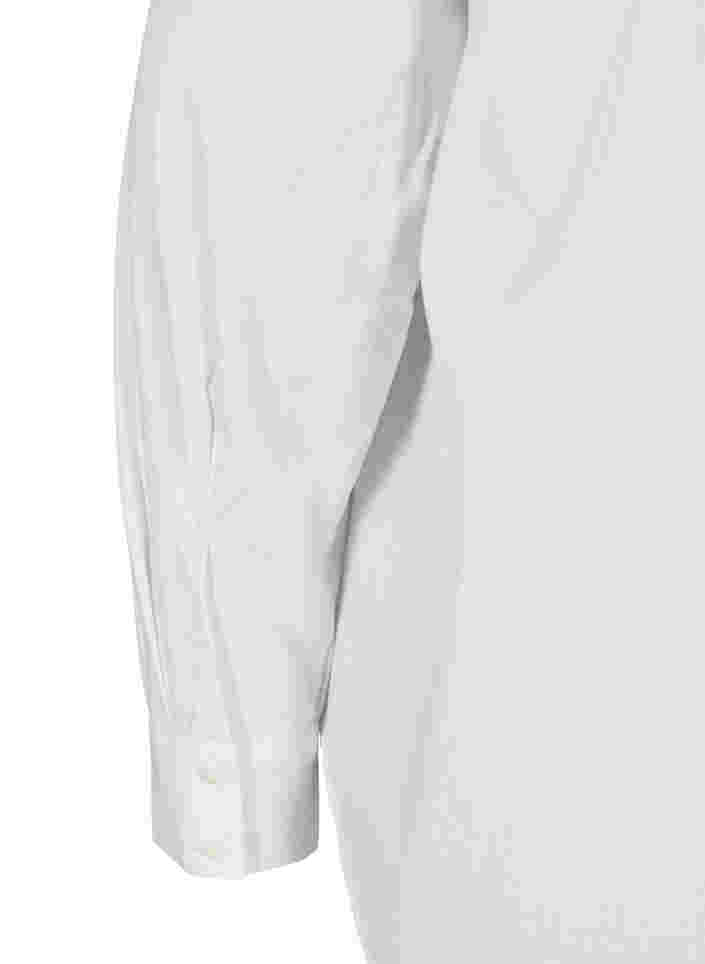 Økologisk bomullsskjorte med krave og knapper, White, Packshot image number 3