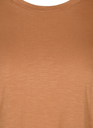 T-skjorte i bomull med korte ermer, Pecan Brown, Packshot image number 2