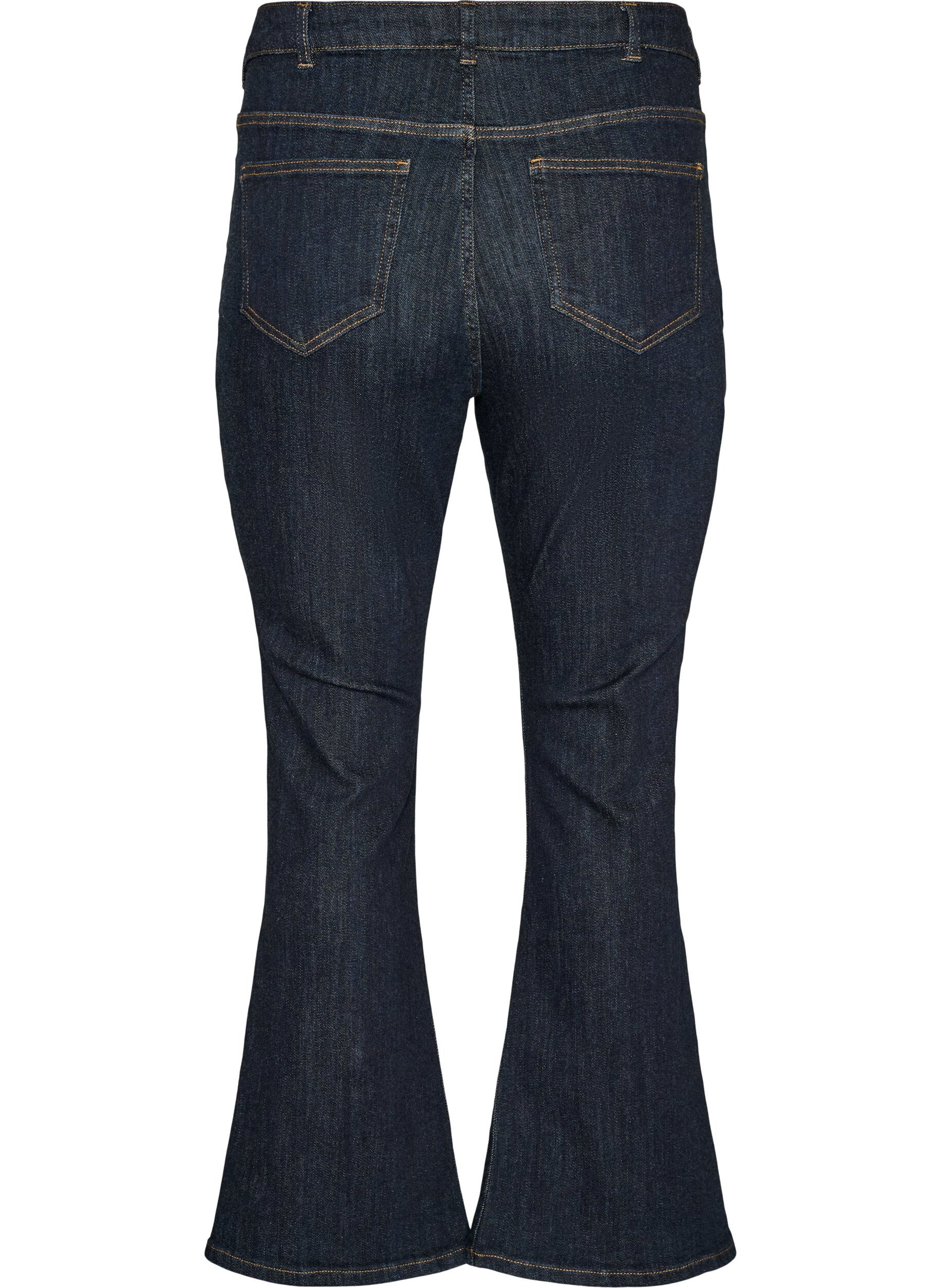 ZizziEllen bootcut-jeans med h&oslash;y midje, Bl&aring;, Packshot image number 1