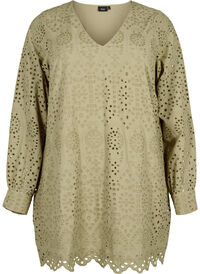 Bomull tunika med broderi anglaise