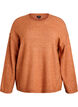 L&oslash;s strikkegenser med markante s&oslash;mmer, Orange, Packshot image number 0