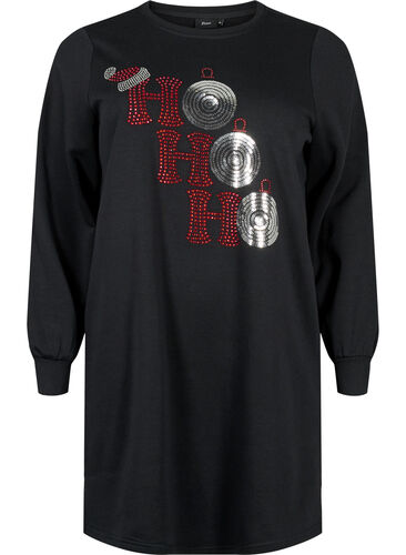 Julegenserkjole, Black HO HO HO, Packshot image number 0