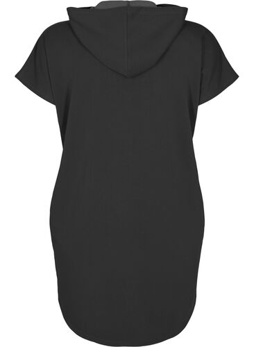 Kortermet kjole med hette, Black, Packshot image number 1