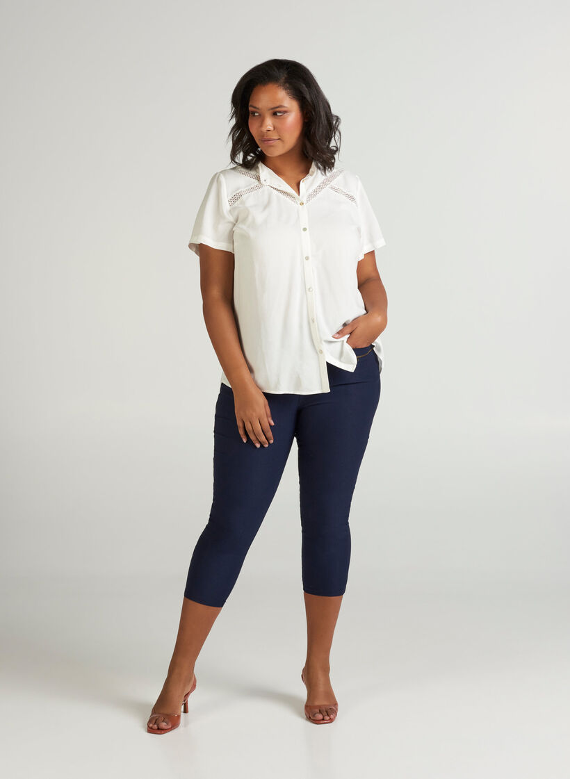 Tettsittende 3/4-bukser med glidelås, Night Sky, Model image number 0