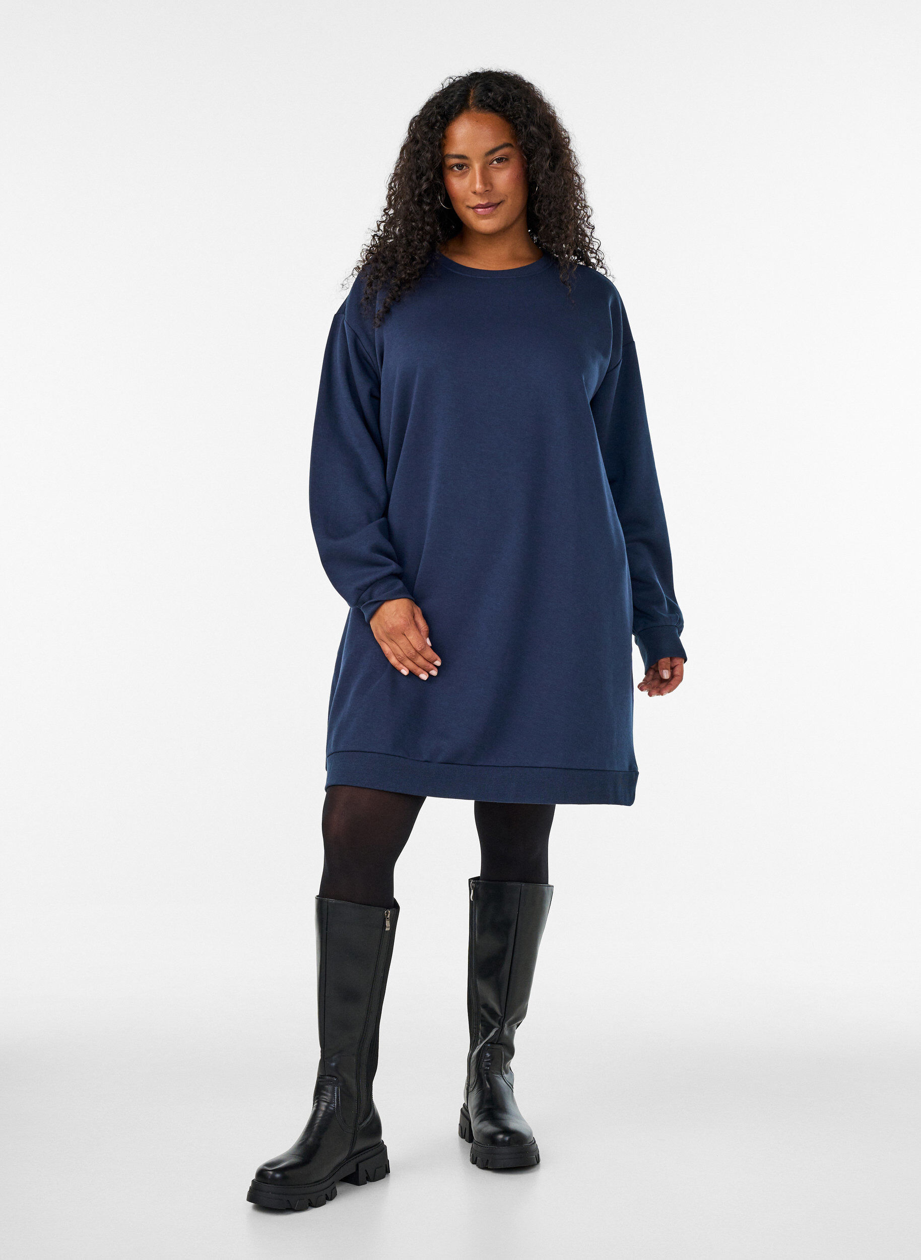 ZizziLoose genserkjole med lommer, Bl&aring;, Model image number 1
