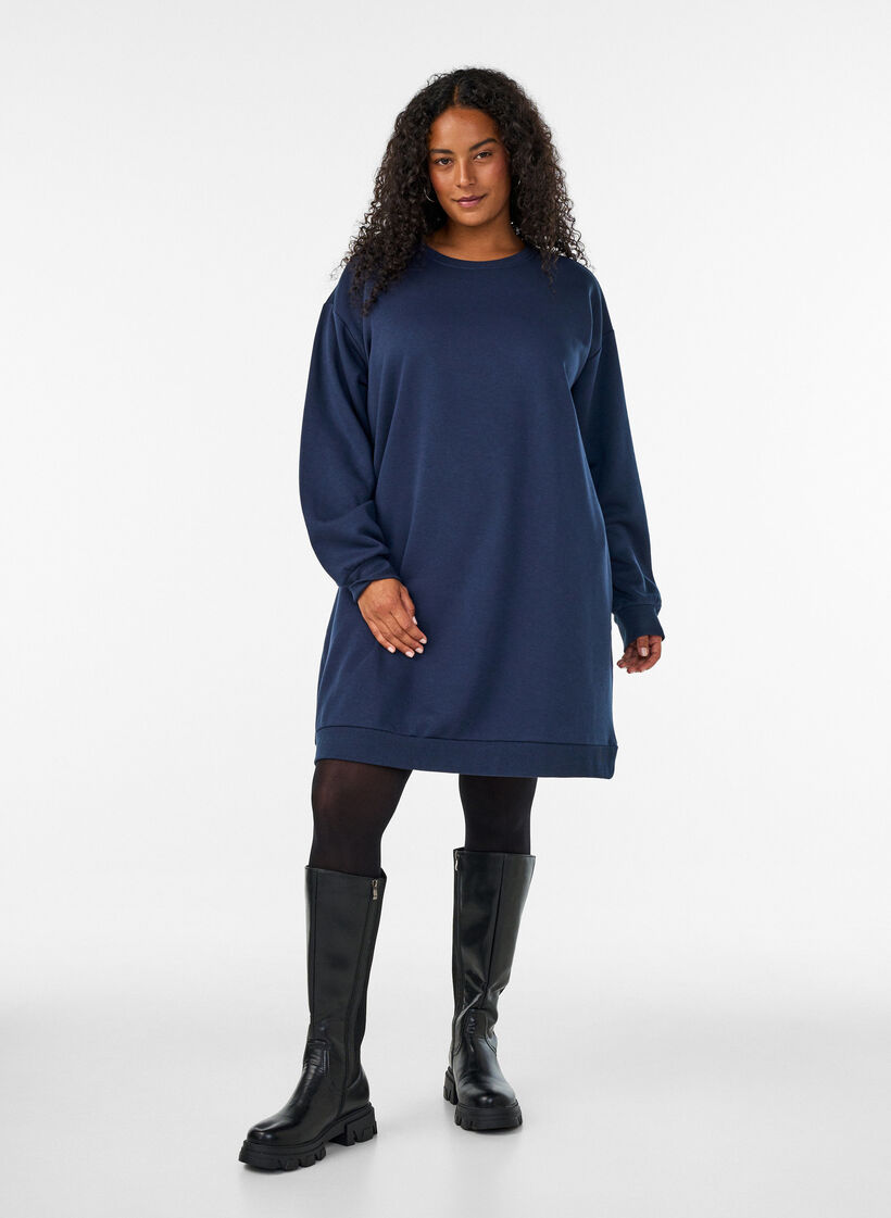 Loose genserkjole med lommer, Bl&aring;, Model image number 1