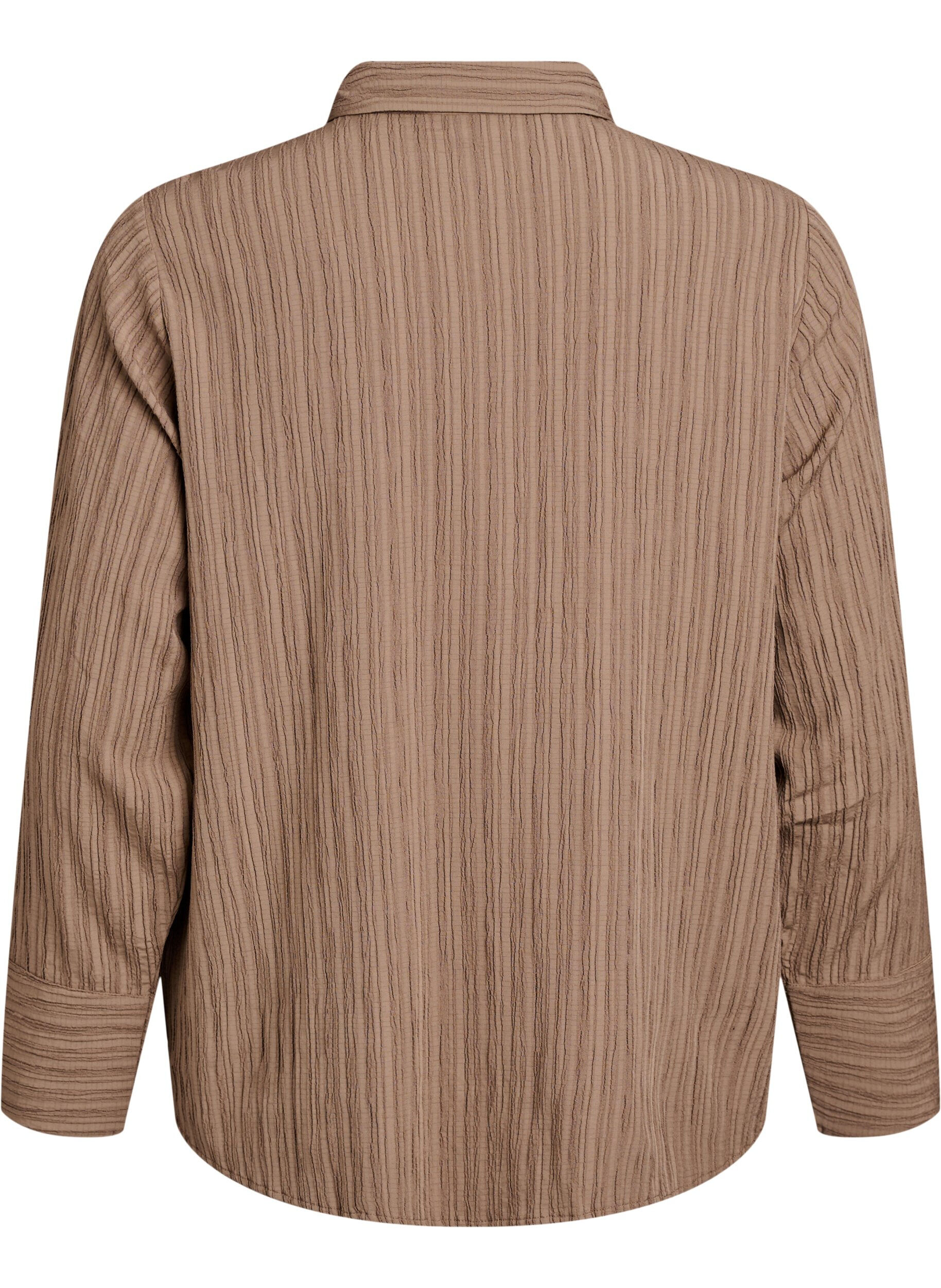 Zizzi FLASH - Skjorte med tekstur, Brun, Packshot image number 1