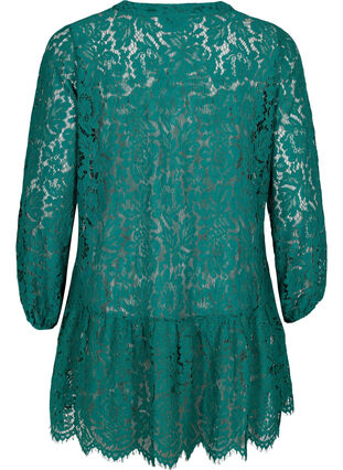Tunika med blonder og knappelukking, Evergreen, Packshot image number 1