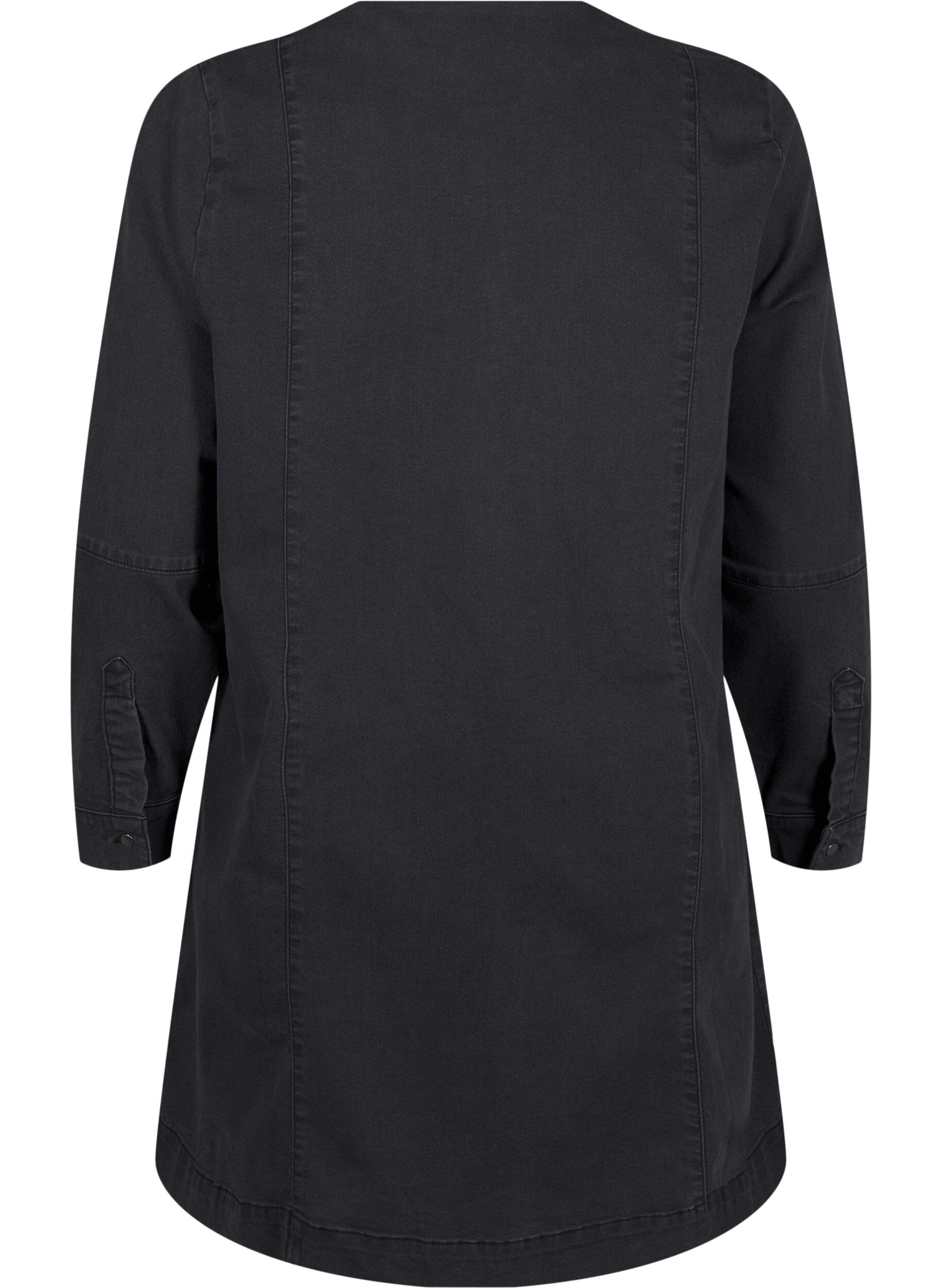 Zizzi A-formet denimkjole med glidel&aring;s, Grey Washed, Packshot image number 1