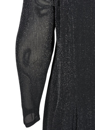 Langermet kjole med glimmer, Black, Packshot image number 3