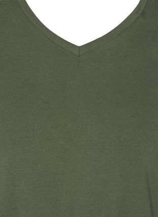 Basis T-skjorte med V-hals, Thyme, Packshot image number 2