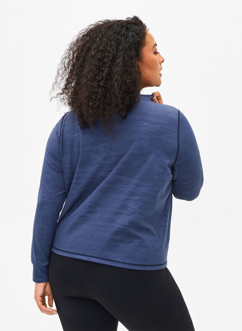 Treningsbluse med glidelås, Mood Indigo, Model image number 1