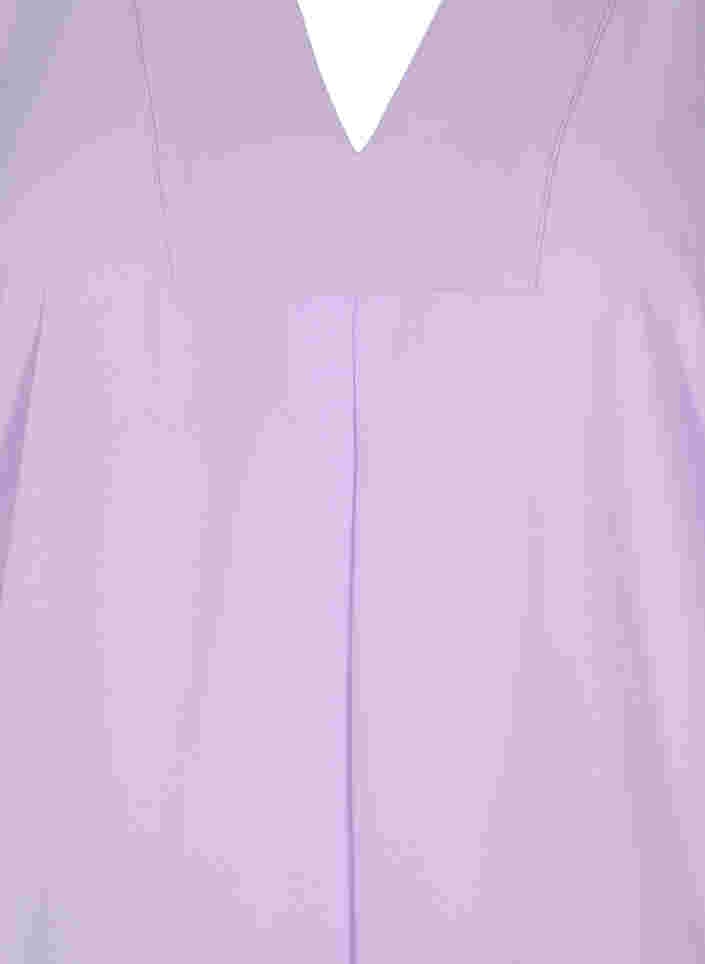 Bluse med V-hals og flaggermusermer, Lavendula, Packshot image number 2