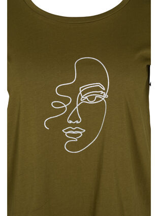 T-skjorte med glittermønster i bomull, Ivy G. Shimmer Face, Packshot image number 2