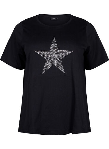 T-skjorter med nagler i økologisk bomull, Black Star , Packshot image number 0