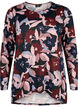 Blomstret bluse med lange ermer, Black Rose Flower, Packshot image number 0