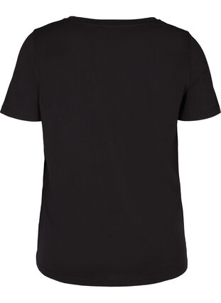 Kortermet t-skjorte med print, Black, Packshot image number 1