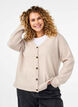 Strikket cardigan i merinoull, Pumice Stone Mel., Model image number 0