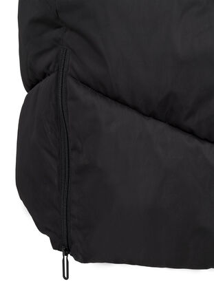 Zizzi Lang pufferjakke med hette og lommer, Black, Packshot image number 4