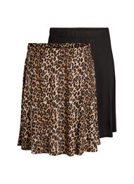 2-pack skaterskjørt i viskose, Black / Leo