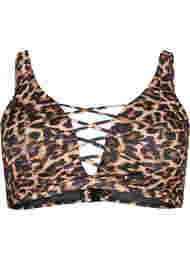 Leopardmønstrete bikinioverdel med stringdetaljer, Autentic Leopard