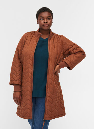 Lett jakke med quiltet mønster og lommer, Sequoia, Model image number 0