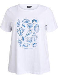 T-skjorte med trykkdetalj, B. White Seashells