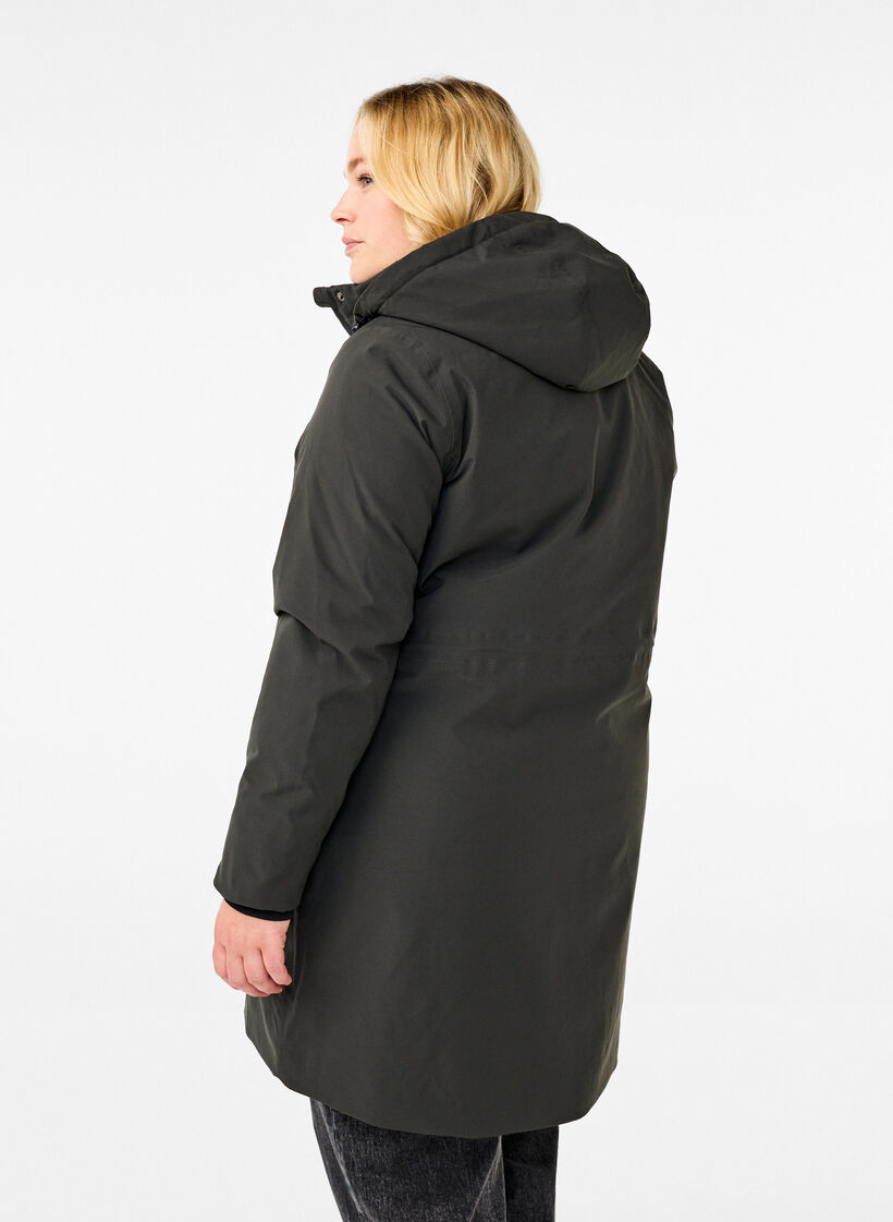 Funksjonell parkas vinterjakke med hette, Raven, Model image number 1