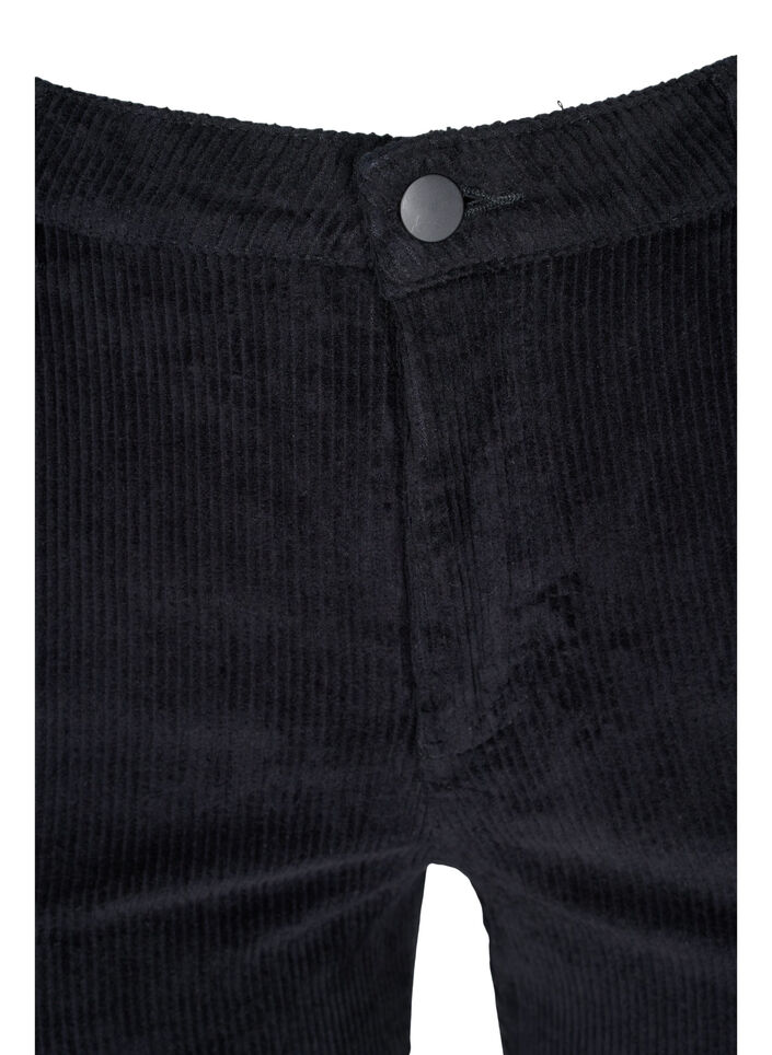 Fløyelsbukse med bootcut, Black, Packshot image number 2