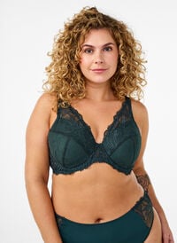 Vattert blonde-BH med spiler, Grønn Vattert blonde-BH med spiler, Grønn, Model