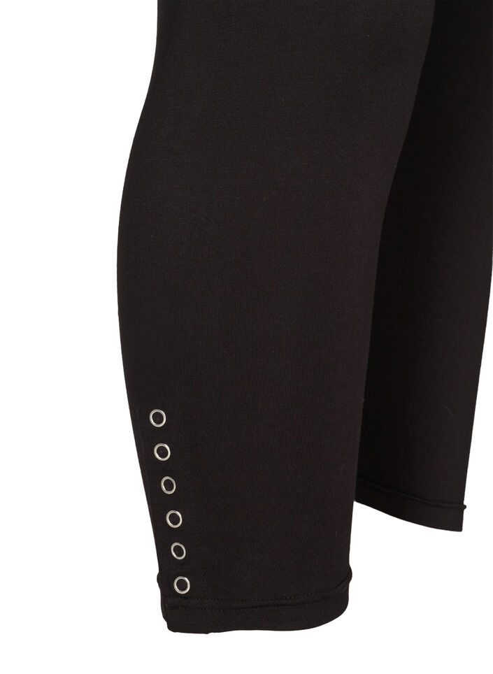 3/4-leggings med knapper, Svart, Packshot image number 3