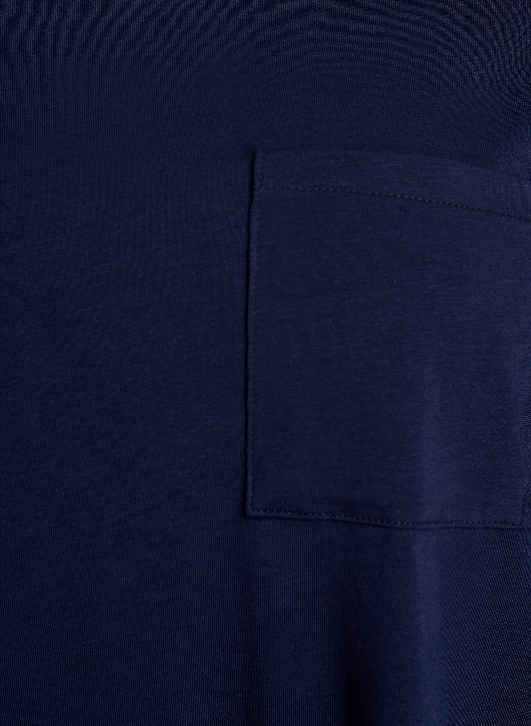 Zizzi Langermet pyjamatopp i myk bomullsjersey, Bl&aring;, Packshot image number 2