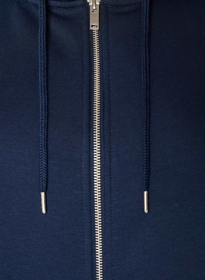 Hettegenser med glidel&aring;s og lommer, Bl&aring;, Packshot image number 2