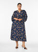 Midikjole med smock og dekorative knapper, Bl&aring;, Model image number 0