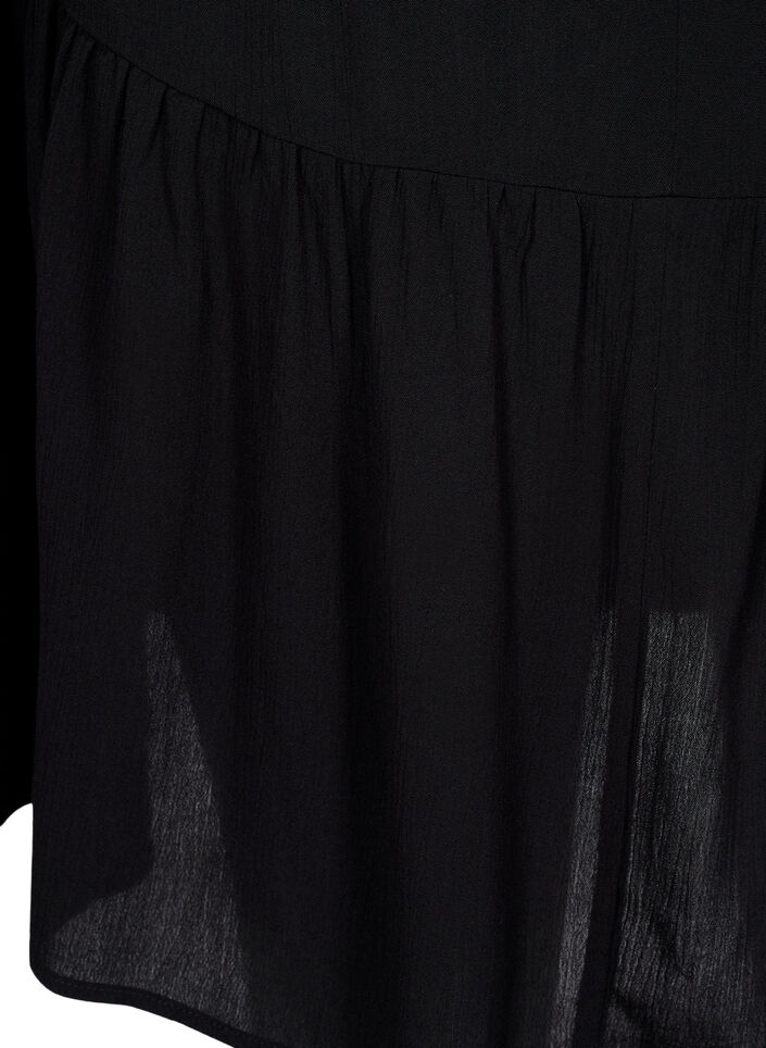 Sommerkjole i viskose med stropper, Black, Packshot image number 3