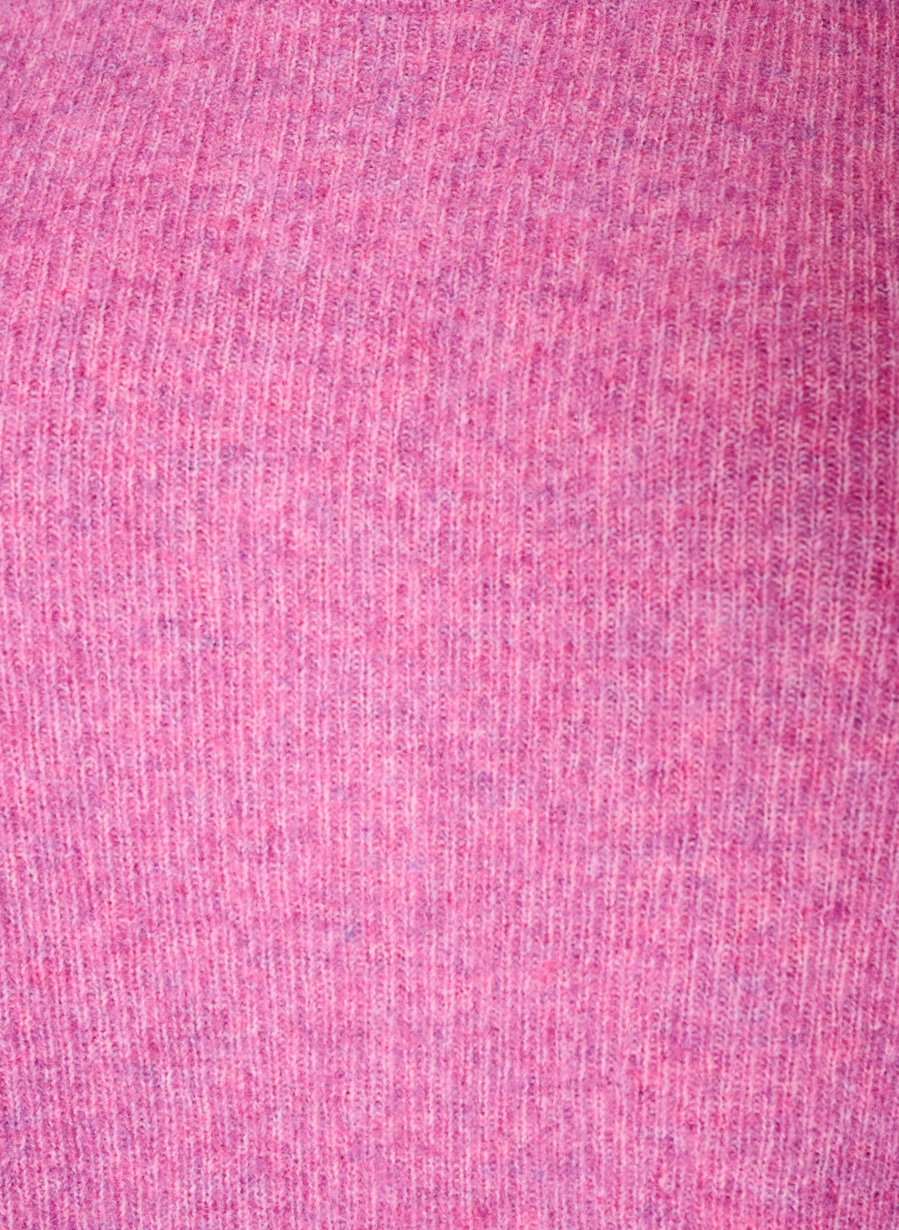 ZizziMelert strikkebluse med rund hals, Lilla, Packshot image number 2