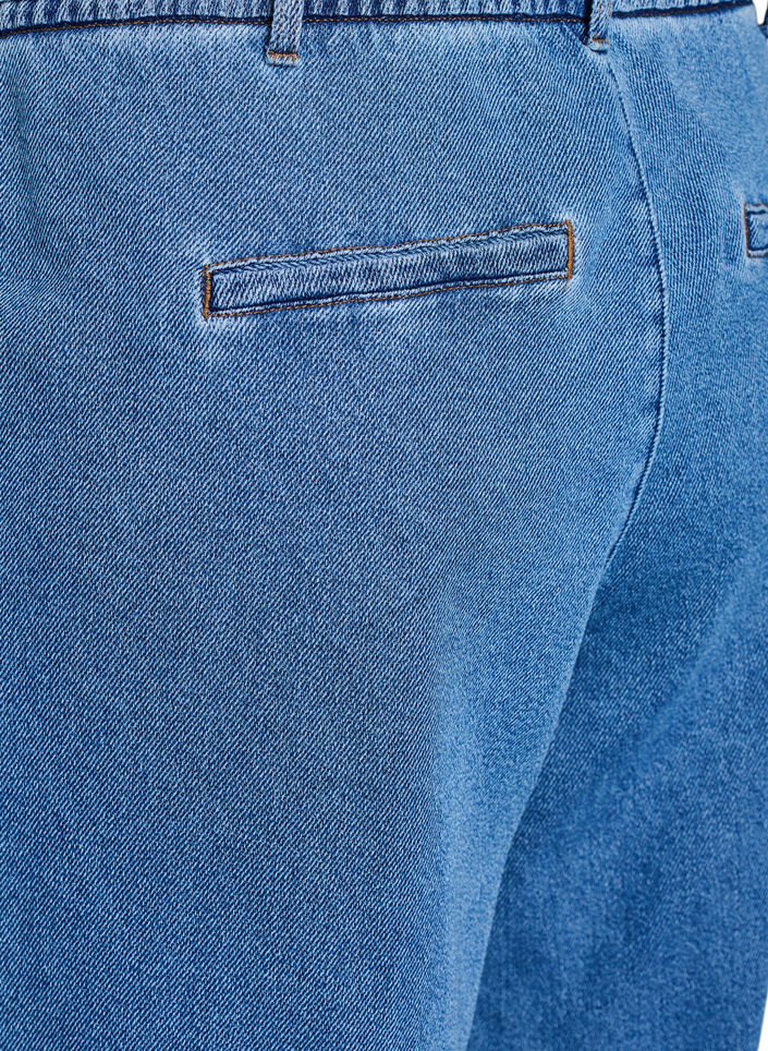 Loose fit-jeans med elastisk linning og snøring, Blue Denim, Packshot