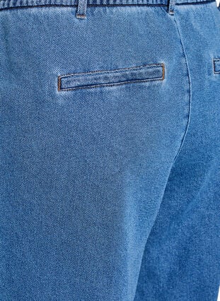 Zizzi Loose fit-jeans med elastisk linning og snøring, Blue Denim, Packshot image number 3